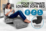 NNEDPE Adjustable Cushioned Floor Lounge Chair 175 x 56 x 20cm - Charcoal