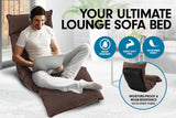 NNEDPE Adjustable Cushioned Floor Lounge Chair 174 x 56 x 15cm - Brown