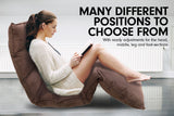 NNEDPE Adjustable Cushioned Floor Lounge Chair 174 x 56 x 15cm - Brown