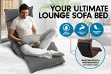 NNEDPE Adjustable Cushioned Floor Lounge Chair 174 x 56 x 15cm - Charcoal