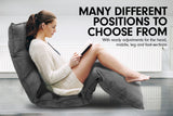 NNEDPE Adjustable Cushioned Floor Lounge Chair 174 x 56 x 15cm - Charcoal