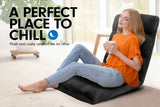 NNEDPE Adjustable Cushioned Floor Gaming Lounge Chair 99 x 41 x 12cm - Black