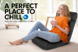 NNEDPE Adjustable Cushioned Floor Gaming Lounge Chair 100 x 50 x 12cm - Black