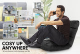 NNEDPE Adjustable Cushioned Floor Gaming Lounge Chair 100 x 50 x 12cm - Black
