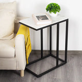 NNETM Contemporary C-Shaped Side Table - Black Frame with Whiteboard