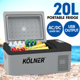 NNEDPE Kolner 20L Portable Fridge Cooler Freezer Camping Food Storage Grey
