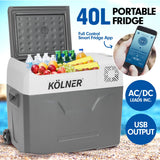 NNEDPE Kolner 40L Portable Fridge Cooler Freezer Camping Food Storage with Smart Fridge App