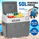 NNEDPE Kolner 50L Portable Fridge Cooler Freezer Camping Food Storage with Smart Fridge App