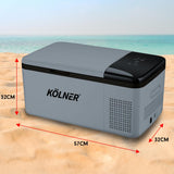 NNEDPE Kolner 20L Portable Fridge Cooler Freezer Camping Refrigerator - Grey