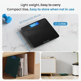 NNETM Ultra Slim Digital Bathroom Scale - Most Accurate Body Weight Scales Large Backlit Display | Black