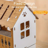 NNETM Villa-Style Cat Scratcher Cardboard House - Plaid Pattern