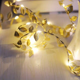 NNETM 2m 20LED Simulation Golden Leaf Decoration String Lights