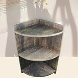 NNETM Vintage Solid Wood Corner Cabinet - Multi-Layer Sundries Organizer