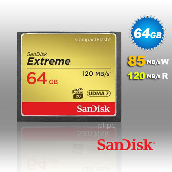 NNEDSZ 64GB Extreme CompactFlash Card with (write) 85MB/s and (Read)120MB/s - SDCFXSB-64G