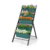 NNECW 5-tier Vertical Raised Garden Bed with 5 Container Boxes-Green