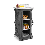 NNECW Folding Pop-Up Camping Storage Cabinet with Bag L Size