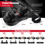 NNECW 5-in-1 Adjustable Dumbbell with Tray and Non-slip Metal Handle