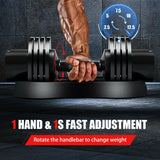 NNECW 5-in-1 Adjustable Dumbbell with Tray and Non-slip Metal Handle