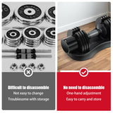 NNECW 5-in-1 Adjustable Dumbbell with Tray and Non-slip Metal Handle