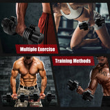 NNECW 5-in-1 Adjustable Dumbbell with Tray and Non-slip Metal Handle