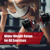 NNECW Adjustable Single Dumbbell Set with 18 Weights for Strength Training