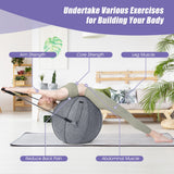 NNECW Pilates Exercise Balance Training Yoga Ball with Handle &amp Pump-Grey