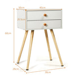 NNECW Nightstand WITH 2 Drawers for Small Spaces