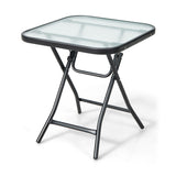 NNECW Folding Coffee Table with Tempered Glass Tabletop