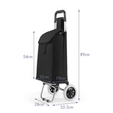 NNECW Shopping Trolley Cart with 2 Rubber Tires
