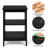 NNECW 3-Tier X-Design Nightstand Side Table with Stable Structure-Black