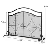 NNECW Single Panel Fireplace Screen with Metal Mesh for Baby or Pet Safe