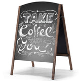 NNECW A-Frame Double-Sided Chalkboard  for Office Cafe Teaching-80 x 59 cm