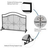 NNECW Single Panel Fireplace Screen with Metal Mesh for Baby or Pet Safe