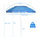 NNECW 2.45M Outdoor Umbrella Potable Sun Shade Shelter Garden Patio Parasol Canopy-Navy