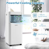 NNECW 7000 BTU/2050W Portable Air Conditioner with 2 Fan Speeds & 4 Casters