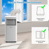 NNECW 7000 BTU/2050W Portable Air Conditioner with 2 Fan Speeds & 4 Casters