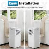 NNECW 7000 BTU/2050W Portable Air Conditioner with 2 Fan Speeds & 4 Casters