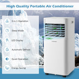 NNECW 7000 BTU/2050W Portable Air Conditioner with 2 Fan Speeds & 4 Casters
