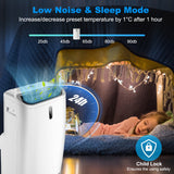 NNECW 12000 BTU/3500W 4-in-1 Portable Air Conditioner with Remote Control