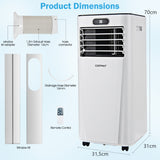 NNECW 9000 BTU/2600W 3-in-1 Portable Air Conditioner with LED Display