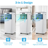 NNECW 9000 BTU/2600W 3-in-1 Portable Air Conditioner with LED Display