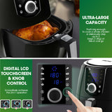 NNEIDS New 7L Air Fryer LCD Health Cooker Low Oil Rapid Deep Frying 1800W Black