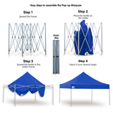 NNEDPE Gazebo Tent Marquee 3x3 PopUp Outdoor Wallaroo - Blue