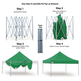 NNEDPE Gazebo Tent Marquee 3x3 PopUp Outdoor Wallaroo - Green