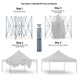 NNEDPE Gazebo Tent Marquee 3x3 PopUp Outdoor Wallaroo White