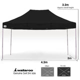 NNEDPE Gazebo Tent Marquee 3x4.5m PopUp Outdoor Wallaroo Black