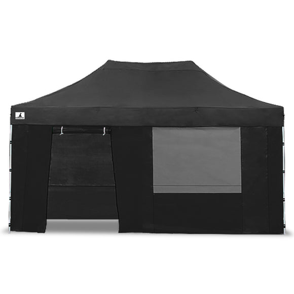 NNEDPE Gazebo Tent Marquee 3x4.5m PopUp Outdoor Wallaroo Black