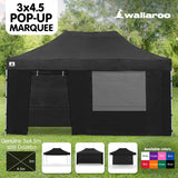 NNEDPE Gazebo Tent Marquee 3x4.5m PopUp Outdoor Wallaroo Black