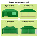 NNEDPE Gazebo Tent Marquee 3x6m PopUp Outdoor Wallaroo Green
