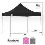 NNEDPE Gazebo Tent Marquee 3x3 PopUp Outdoor Wallaroo Black